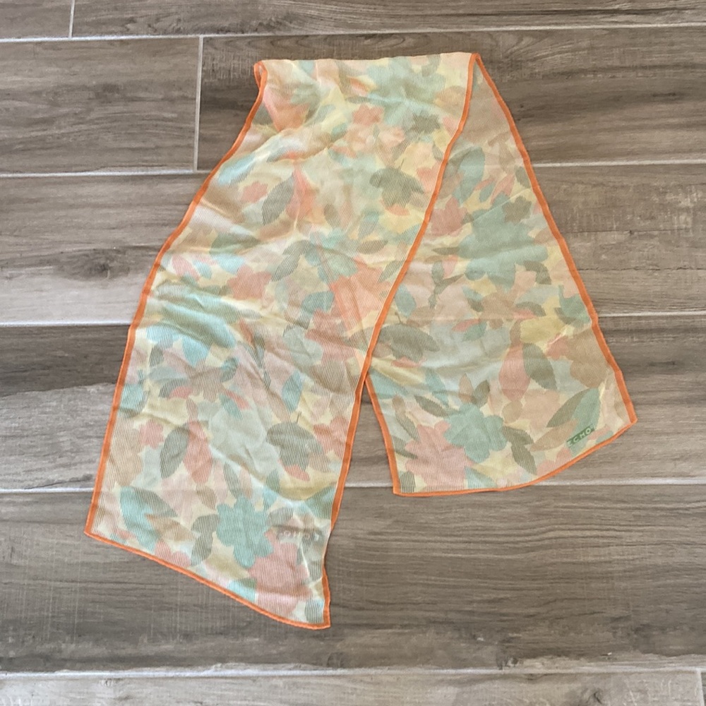 Echo falling leaf print rectangular silk scarf - image 1